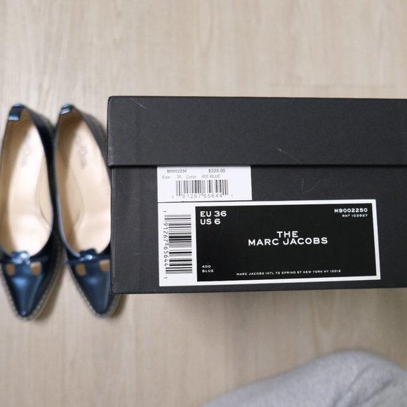 MARC JACOBS Womens Mouse Shoe Demi Wedge Flats Blue/White (MSRP $325) - US 6 - Picture 5 of 6